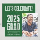 SIMPLEMENT BOLD 2025 GRAD PHOTO GRAD INVITATION (Devant / Derrière)