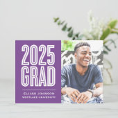 SIMPLEMENT BOLD 2025 GRAD PHOTO GRAD INVITATION (Debout devant)