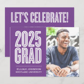 SIMPLEMENT BOLD 2025 GRAD PHOTO GRAD INVITATION (Devant / Derrière)