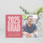 SIMPLEMENT BOLD 2025 GRAD PHOTO GRAD INVITATION (Debout devant)