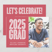 SIMPLEMENT BOLD 2025 GRAD PHOTO GRAD INVITATION (Devant / Derrière)