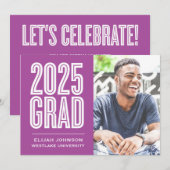 SIMPLEMENT BOLD 2025 GRAD PHOTO GRAD INVITATION (Devant / Derrière)