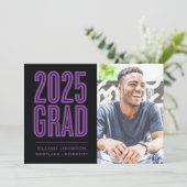 SIMPLEMENT BOLD 2025 GRAD PHOTO GRAD INVITATION (Debout devant)
