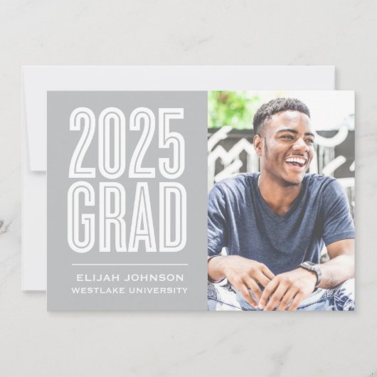 SIMPLEMENT BOLD 2025 GRAD PHOTO GRAD INVITATION (Devant)