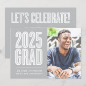 SIMPLEMENT BOLD 2025 GRAD PHOTO GRAD INVITATION (Devant / Derrière)