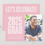 SIMPLEMENT BOLD 2025 GRAD PHOTO GRAD INVITATION (Devant / Derrière)