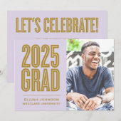 SIMPLEMENT BOLD 2025 GRAD PHOTO GRAD INVITATION (Devant / Derrière)