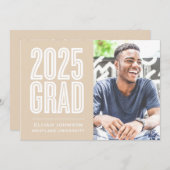 SIMPLEMENT BOLD 2025 GRAD PHOTO GRAD INVITATION (Devant / Derrière)