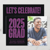 SIMPLEMENT BOLD 2025 GRAD PHOTO GRAD INVITATION (Devant / Derrière)