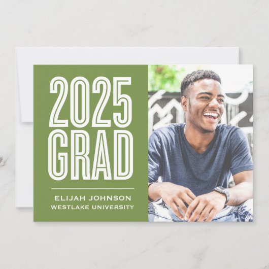SIMPLEMENT BOLD 2025 GRAD PHOTO GRAD INVITATION (Devant)
