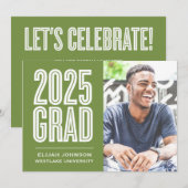 SIMPLEMENT BOLD 2025 GRAD PHOTO GRAD INVITATION (Devant / Derrière)