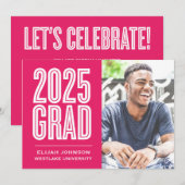 SIMPLEMENT BOLD 2025 GRAD PHOTO GRAD INVITATION (Devant / Derrière)