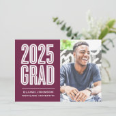 SIMPLEMENT BOLD 2025 GRAD PHOTO GRAD INVITATION (Debout devant)