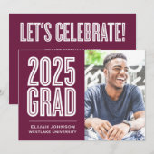 SIMPLEMENT BOLD 2025 GRAD PHOTO GRAD INVITATION (Devant / Derrière)