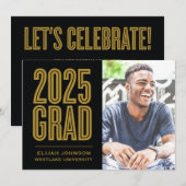 SIMPLEMENT BOLD 2025 GRAD PHOTO GRAD INVITATION (Devant / Derrière)