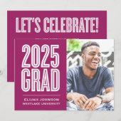 SIMPLEMENT BOLD 2025 GRAD PHOTO GRAD INVITATION (Devant / Derrière)