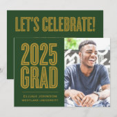 SIMPLEMENT BOLD 2025 GRAD PHOTO GRAD INVITATION (Devant / Derrière)