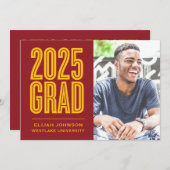 SIMPLEMENT BOLD 2025 GRAD PHOTO GRAD INVITATION (Devant / Derrière)