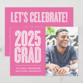 SIMPLEMENT BOLD 2025 GRAD PHOTO GRAD INVITATION (Devant / Derrière)