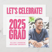SIMPLEMENT BOLD 2025 GRAD PHOTO GRAD INVITATION (Devant / Derrière)