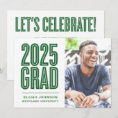 SIMPLEMENT BOLD 2025 GRAD PHOTO GRAD INVITATION (Devant / Derrière)