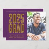 SIMPLEMENT BOLD 2025 GRAD PHOTO GRAD INVITATION (Devant / Derrière)