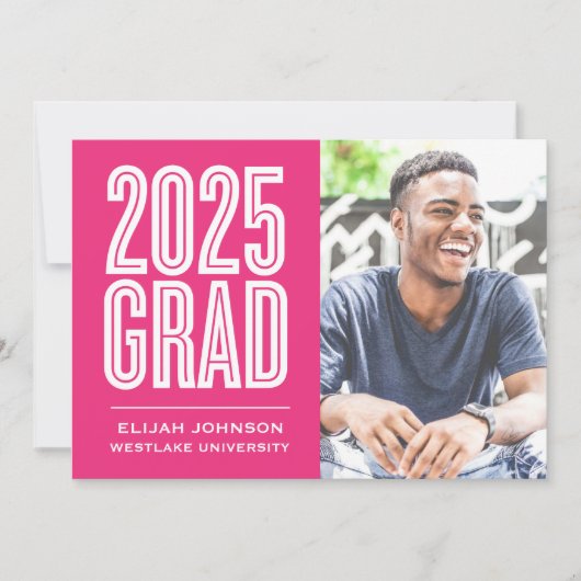 SIMPLEMENT BOLD 2025 GRAD PHOTO GRAD INVITATION (Devant)
