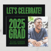 SIMPLEMENT BOLD 2025 GRAD PHOTO GRAD INVITATION (Devant / Derrière)