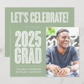 SIMPLEMENT BOLD 2025 GRAD PHOTO GRAD INVITATION (Devant / Derrière)