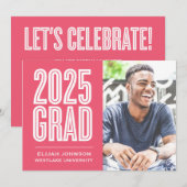 SIMPLEMENT BOLD 2025 GRAD PHOTO GRAD INVITATION (Devant / Derrière)