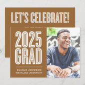 SIMPLEMENT BOLD 2025 GRAD PHOTO GRAD INVITATION (Devant / Derrière)