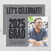 SIMPLEMENT BOLD 2025 GRAD PHOTO GRAD INVITATION (Devant / Derrière)