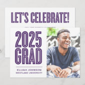 SIMPLEMENT BOLD 2025 GRAD PHOTO GRAD INVITATION (Devant / Derrière)