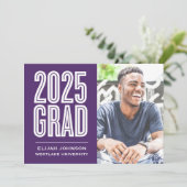 SIMPLEMENT BOLD 2025 GRAD PHOTO GRAD INVITATION (Debout devant)