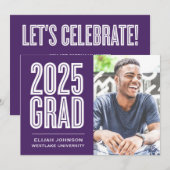 SIMPLEMENT BOLD 2025 GRAD PHOTO GRAD INVITATION (Devant / Derrière)