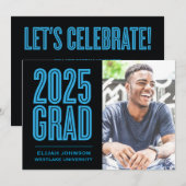 SIMPLEMENT BOLD 2025 GRAD PHOTO GRAD INVITATION (Devant / Derrière)