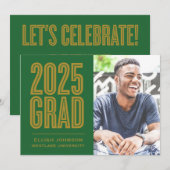 SIMPLEMENT BOLD 2025 GRAD PHOTO GRAD INVITATION (Devant / Derrière)
