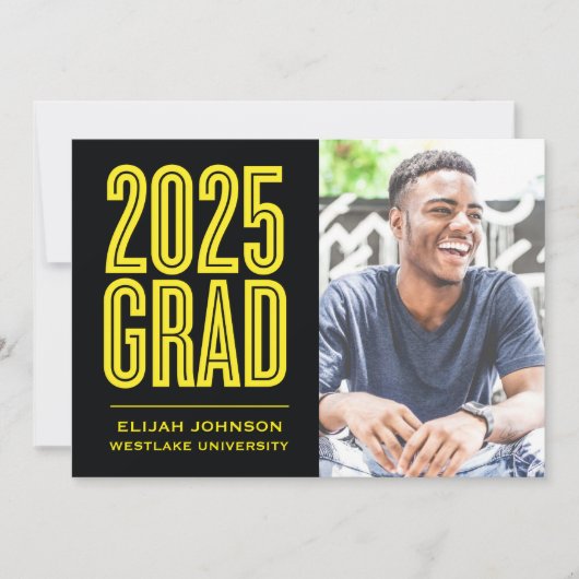 SIMPLEMENT BOLD 2025 GRAD PHOTO GRAD INVITATION (Devant)
