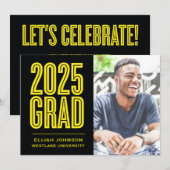 SIMPLEMENT BOLD 2025 GRAD PHOTO GRAD INVITATION (Devant / Derrière)