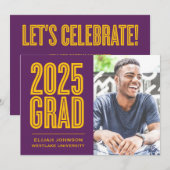 SIMPLEMENT BOLD 2025 GRAD PHOTO GRAD INVITATION (Devant / Derrière)