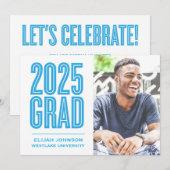 SIMPLEMENT BOLD 2025 GRAD PHOTO GRAD INVITATION (Devant / Derrière)