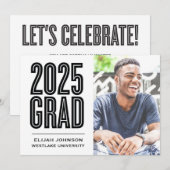 SIMPLEMENT BOLD 2025 GRAD PHOTO GRAD INVITATION (Devant / Derrière)