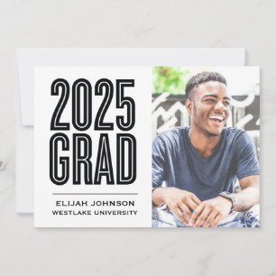 SIMPLEMENT BOLD 2025 GRAD PHOTO GRAD INVITATION