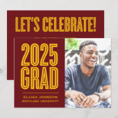 SIMPLEMENT BOLD 2025 GRAD PHOTO GRAD INVITATION (Devant / Derrière)