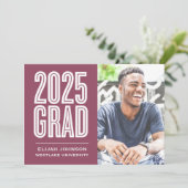 SIMPLEMENT BOLD 2025 GRAD PHOTO GRAD INVITATION (Debout devant)
