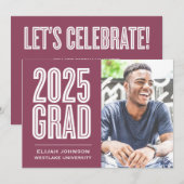 SIMPLEMENT BOLD 2025 GRAD PHOTO GRAD INVITATION (Devant / Derrière)