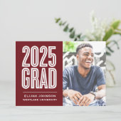SIMPLEMENT BOLD 2025 GRAD PHOTO GRAD INVITATION (Debout devant)