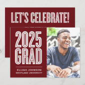 SIMPLEMENT BOLD 2025 GRAD PHOTO GRAD INVITATION (Devant / Derrière)