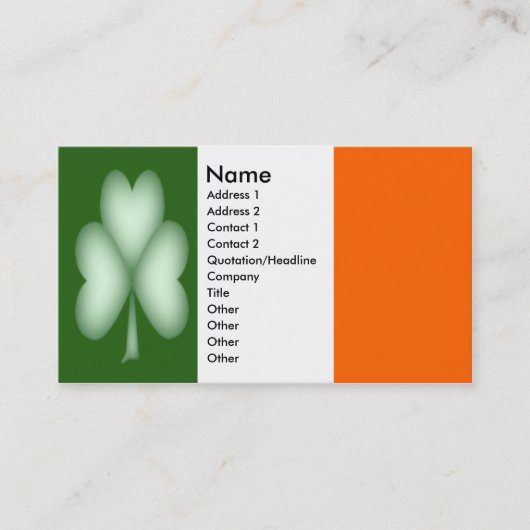 Simplement carte de visite de shamrock (Devant)