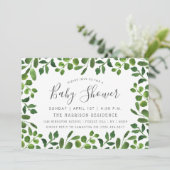 Simplement Chic Foliage Bébé Douche Invitations (Debout devant)